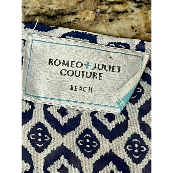 Romeo + Juliet Beach Pattern & Stripe Swim Cover S Boxy Oversized Sheer Boho - Picture 8 of 10